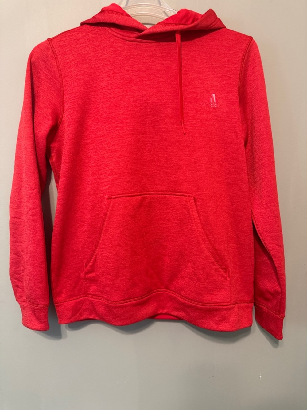 Adidas Men's Red Hooded Pullover Sweatshirt